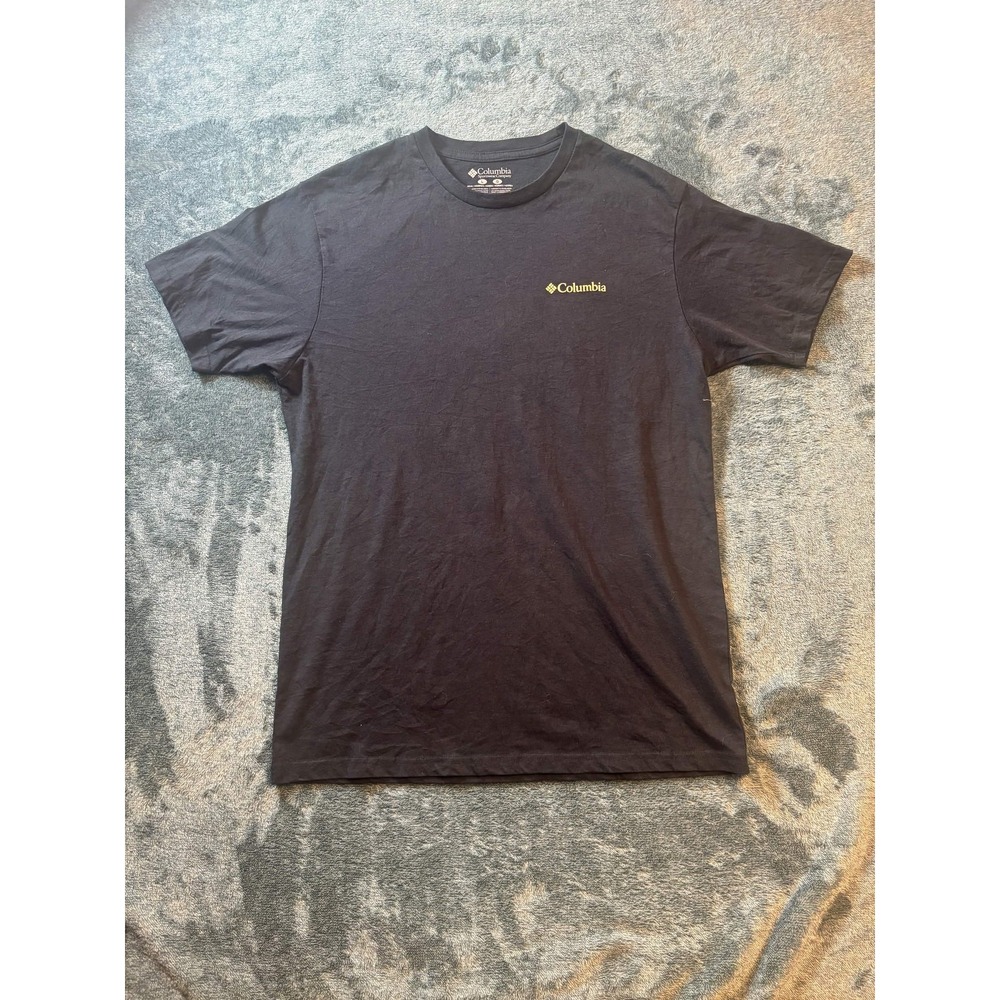 Columbia Mountain Landscape Graphic T-Shirt Gray Large Mens Nature Outdoor Retro